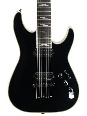 Schecter C-7 Blackjack Electric Guitar Gloss Black Body View